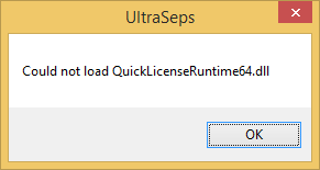 could not load quicklicense runtime ultraseps